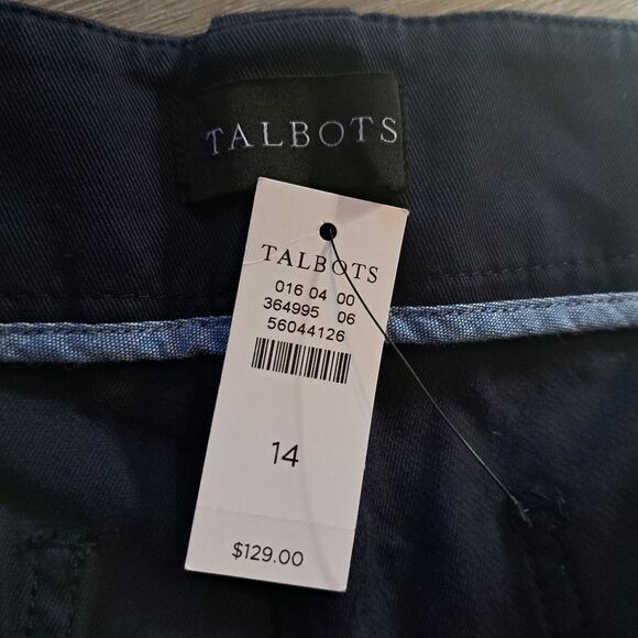 Talbots High Waist Wide Leg Minimalist Casual Prof Trendy Pants Size 14 Navy NWT - Picture 5 of 12